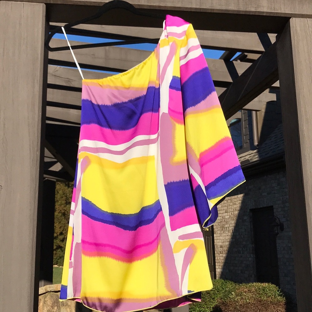 🍋Karlie -One Sleeve silk dress -Size small